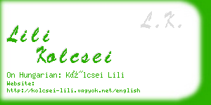 lili kolcsei business card